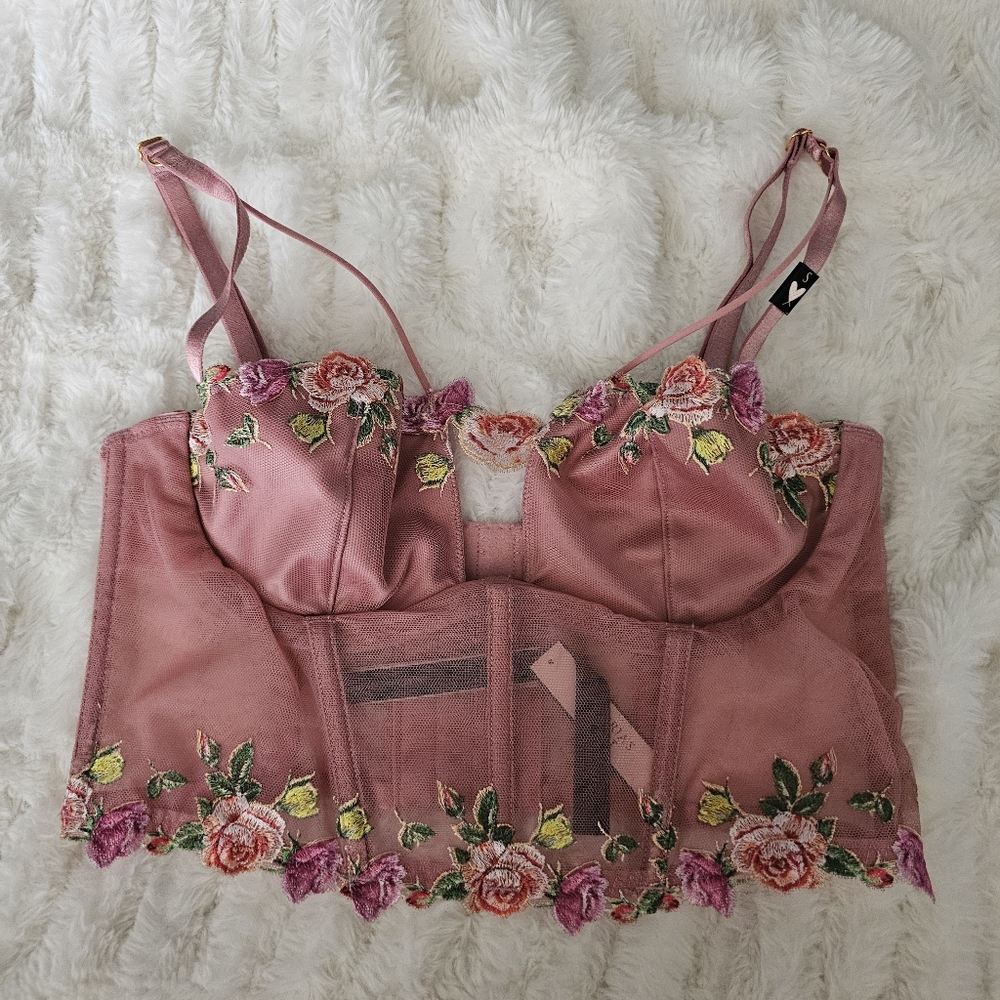 Victoria's Secret pink floral bra top small